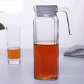 glass water pouring jug set with lid